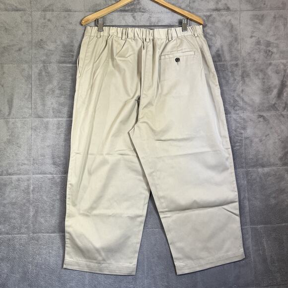 LL Bean Capri Pants Womens 18 Petite Tan High Rise Cotton Blend Twill Pockets - Picture 3 of 10